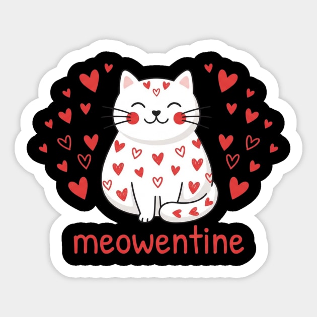 Meowentine Cat Lover Valentine's Day Sticker by ArtistTee ⭐⭐⭐⭐⭐